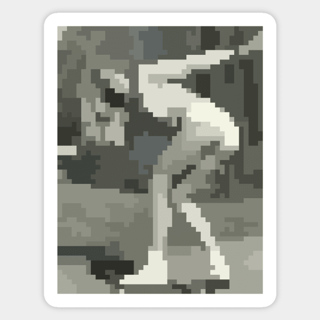 Dance Roller Skates (Retro Girl) Pixel Art Sticker by Dmitry_Buldakov